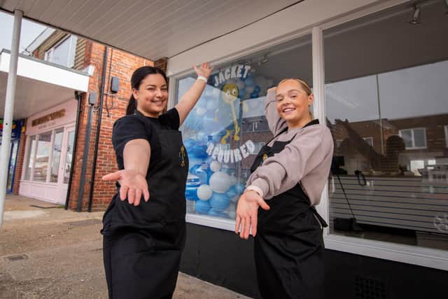 Ellie Langton and Maddie Kimber outside Jacket Required. Picture: Habibur Rahman