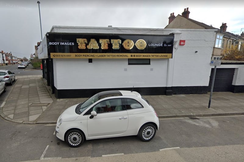 Body Images Tattoo Lounge, Copnor, has a rating of 5 on Google with 25 reviews.