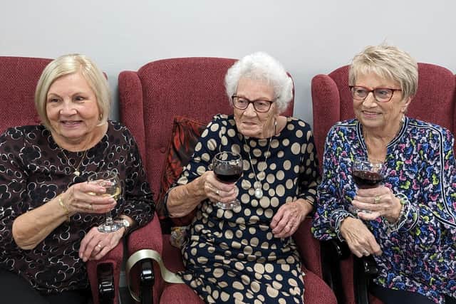 Christine Gillam turns 103 alongside five generations of her family at Cornwell Court, in Southsea. Pictured is Christine and her two daughters, Betty and Jean.