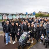 Family and friends of Mason Peddle gathered at Eastney Esplanade Coffee Cup for a charity walk to Old Portsmouth to raise funds for Masons Family funeral fund. Picture: Alex Shute.