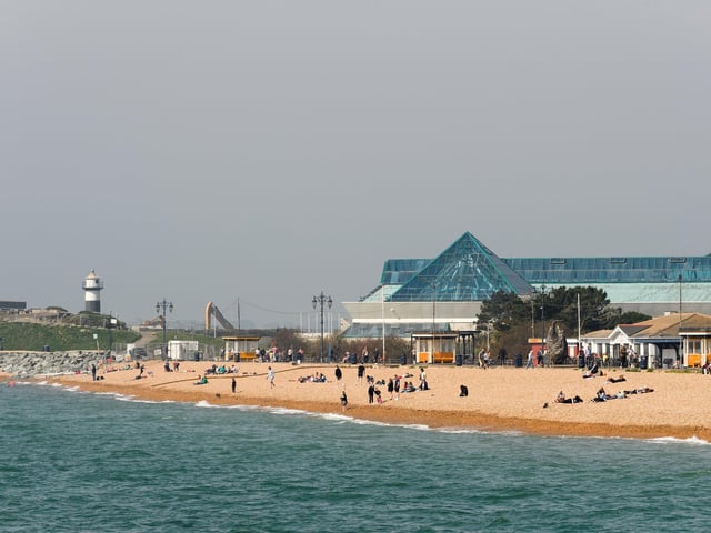 Looking towards the Pyramids and Southsea Castle (160421-79)