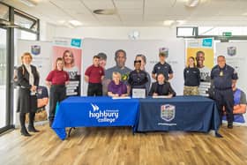 Staff and students attending the signing of the Memorandum Of Understanding.  Pictured: Penny Wycherley. Picture: Mike Cooter (130521)