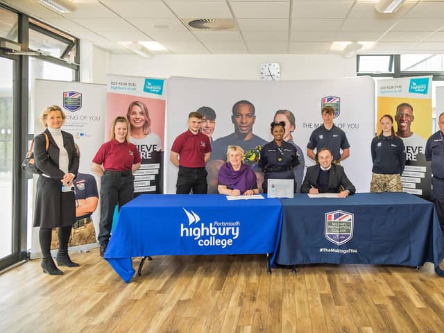 Staff and students attending the signing of the Memorandum Of Understanding.  Pictured: Penny Wycherley. Picture: Mike Cooter (130521)