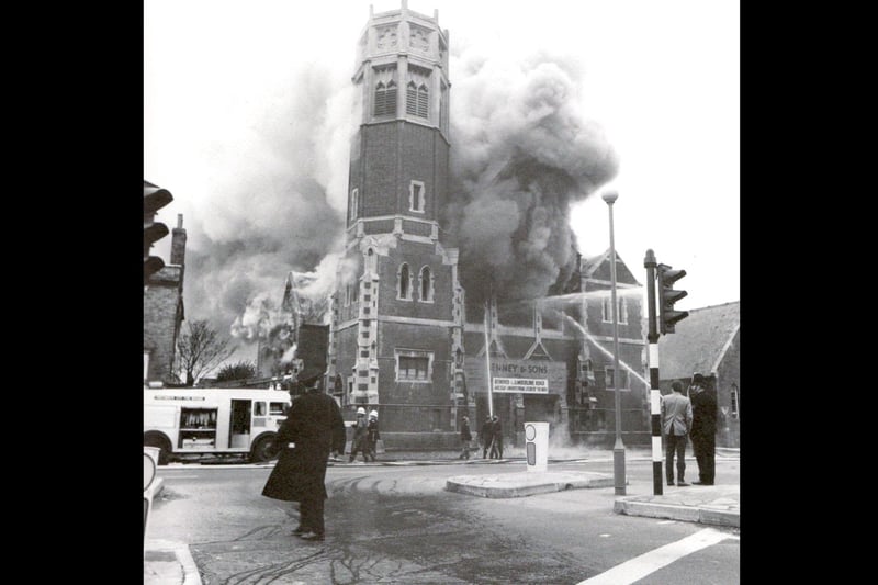 February 1971 and the fire at the old Ebenezer Methodist Church in Twyford Avenue, Stamshaw, Portsmouth.