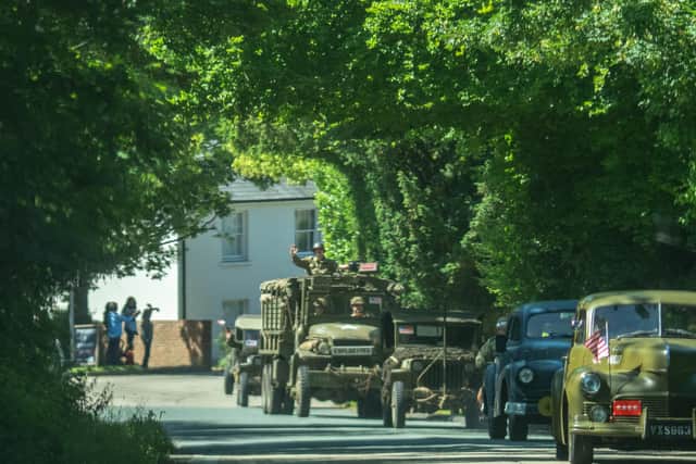The convoy of Second World War military vehicles during the commemorations for the 75th anniversary of D-Day.