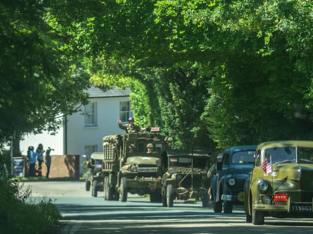 The convoy of Second World War military vehicles during the commemorations for the 75th anniversary of D-Day.