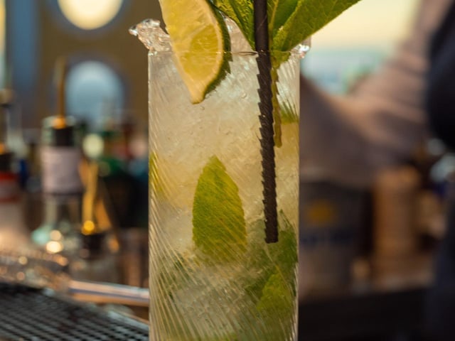 A mojito, served at the Sky Bar.