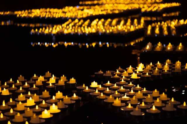 The Rowans Hospice Light up a Life lights on Canoe Lake in Southsea Photos by Alex Shute