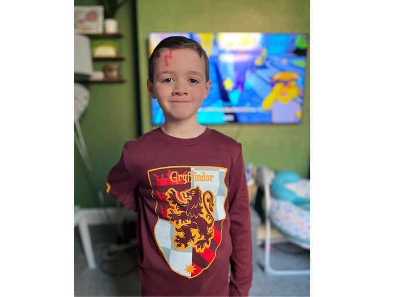 This youngster has chosen to dress up as Harry Potter.