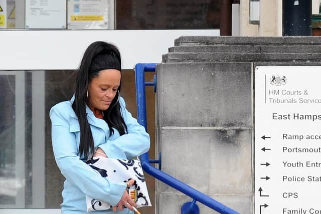 Lisa Garner outside court at an earlier hearing. She has been jailed for 10 months for having an out-of-control and dangerous dog
Picture: (101122-2520)