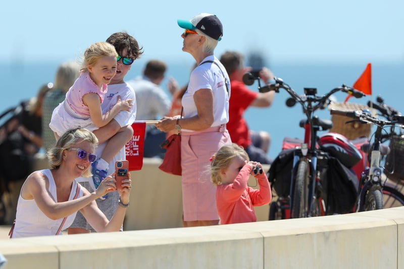 Crowds gathered at Southsea Castle to watch the procession.Picture: Chris Moorhouse (270724-39)