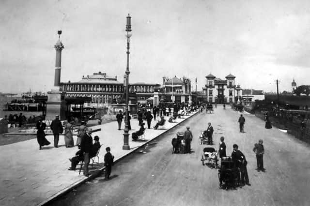 Young lads offering rides in their goat carts on Southsea seafront in the 1890s.