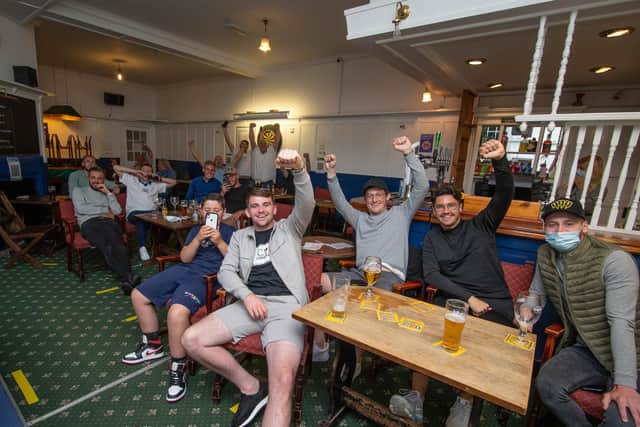 Fans at the Phoenix pub, Hilsea, Portsmouth on 18 June 2021
Picture: Habibur Rahman