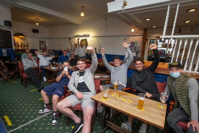 Fans at the Phoenix pub, Hilsea, Portsmouth on 18 June 2021

Picture: Habibur Rahman