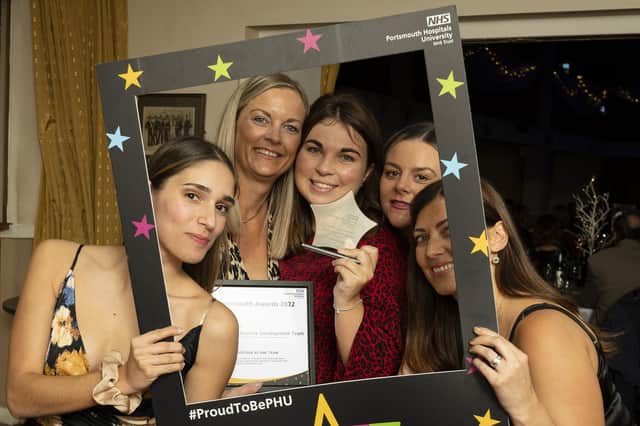The Maternity Practice Development team pose with the selfie frame at last year's Proud To Be PHU Awards. Picture: Portsmouth Hospitals University NHS Trust