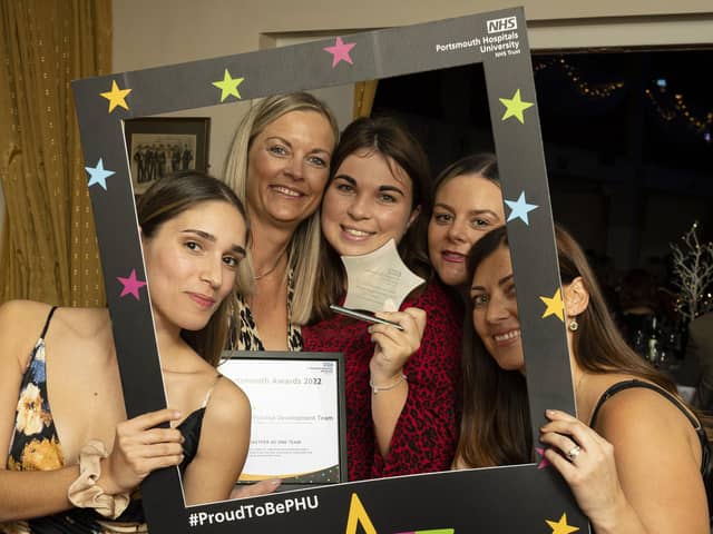 The Maternity Practice Development team pose with the selfie frame at last year's Proud To Be PHU Awards. Picture: Portsmouth Hospitals University NHS Trust