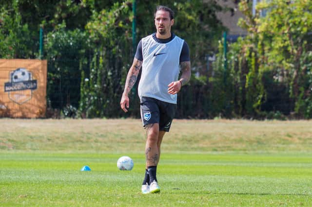 Ryan Williams, pictured at Pompey's training ground in August, is among the players back in action following the Roko venue's reopening today. Picture: Habibur Rahman
