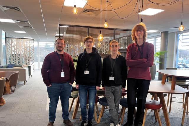 The first cohort of Fareham College T Level students to do their placement with Specsavers