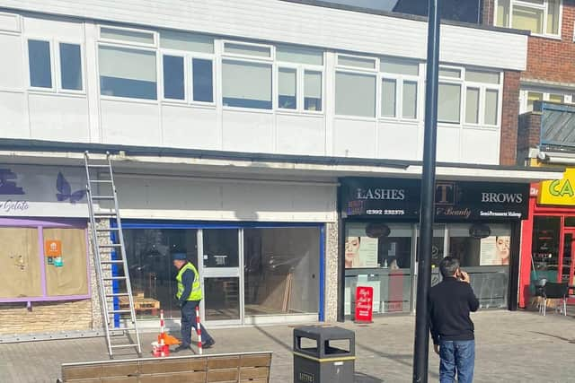 The new shop in London Road, Waterlooville precinct. 