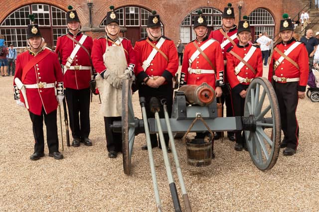 Pictured is: The Fort Cumberland gun crew.
Picture: Keith Woodland (110921-96)