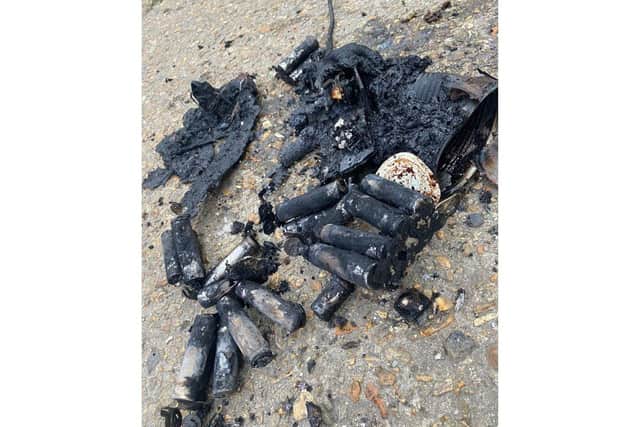The Portsmouth City Council is urging people to dispose of batteries properly after a fire started in the back of a bin lorry this morning.