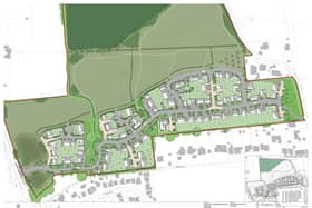 A site plan of the Land East of Catherington Lane scheme.