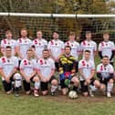 AFC Stubbington. Back (from left): Dean Knibbs (assistant coach), James Waite, Jake Goble, Tom Knibbs, Harrison Broom, Ryan Edney, Nathan Finlay, Charlie Stedman, Charlie Barley (coach). Front: Charley Houghton, Alec Caws, Alfie Erskine, Will Hazell, Joe Fields, Jaymie Hull, Jacob Harris.