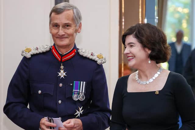 Pam Hamilton and Nigel Atkinson ESQ HM Lord-Lieutenant of Hampshire at the award ceremony. Photos by Alex Shute.