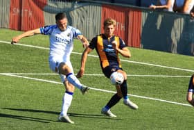 Jason Prior, left, was sent off in the first half as Hawks drew at Braintree. Picture by Dave Haines
