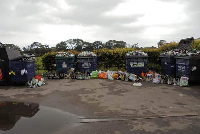 Bins at the Station Road car park on Hayling Island. Picture: Richard Coates 