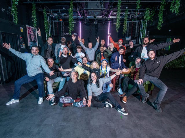 Moonshine Club in Granada Road has a 4.2 rating on Google from 137 reviews

Pictured: Local DJs, performers and artists at the Moonshine Club
back row-Marcos Aranibar aka FlamingoBoss, Manny Martey, Ian Void, Daniel Back & Sam Bylett aka Soul Divide, Ash Turner aka A.S.H, Liv Pinhorne,Leon Windsor (COR), Yannick Rowe of Moonshine,
Paul Georgeson, Adam Jeram aka Adam J, Gary Wood, Simon Blann, Beau Preston, Mark Persaud, Steve Probert & Chip Jacks aka TRAITORS, Harry Hamilton, Kriss Baird, George Back, Olga Kravchenko, Jess Hellyer, Valeria Horvath aka the Lazi Ashtangi