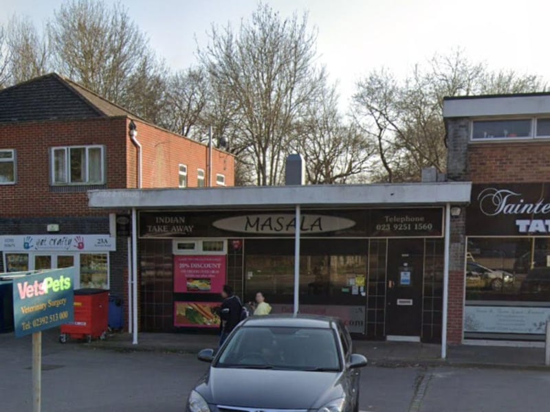 Masala at 23 Rowner Road, Gosport was rated five on January 24.