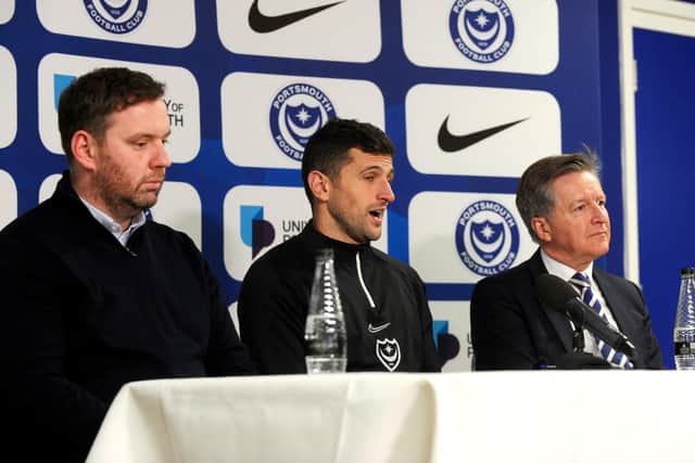 From left: sporting director Rich Hughes, Blues head coach John Mousinho and chief executive Andy Cullen

(Picture: Sarah Standing (200123-4767)