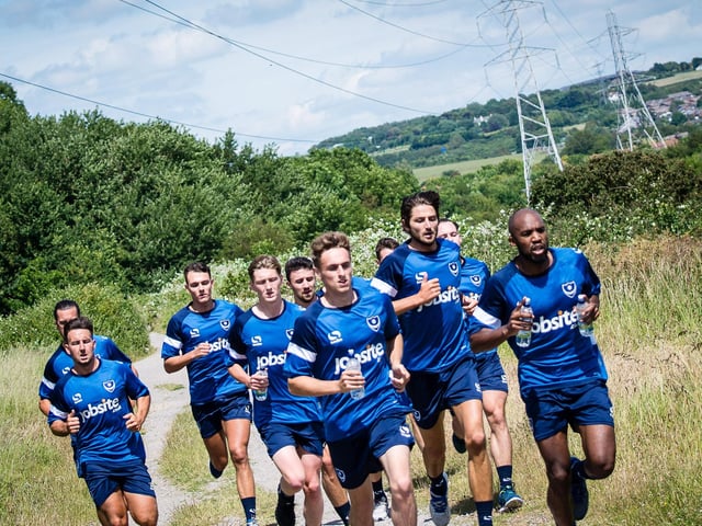 Pompey return to training with runs in Portchester in June 2015. Picture: Colin Farmery
