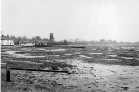 Langstone Harbour, Havant,  by the mill in December, 1990. The News PP4815