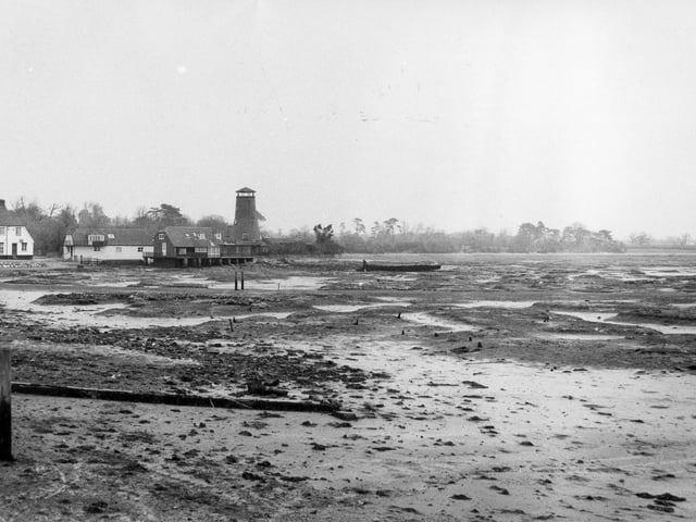 Langstone Harbour, Havant, by the mill in December, 1990. The News PP4815