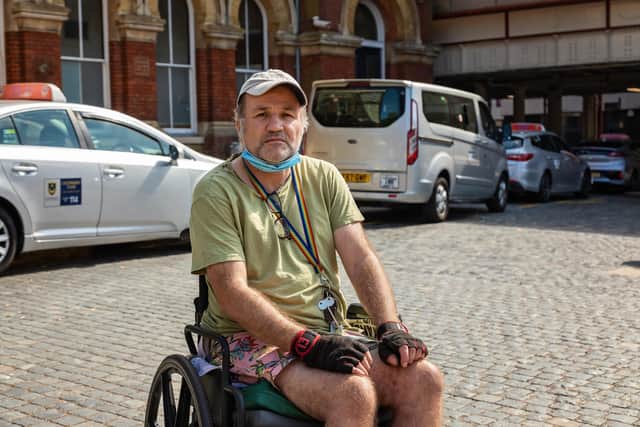 Steve Kingett (56) who has experienced long waits for accessible taxis. Picture: Mike Cooter (080921)