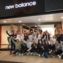 Staff celebrate the opening of New Balance in Gunwharf Quays, Portsmouth   Picture: Chris  Moorhouse (271124-13)