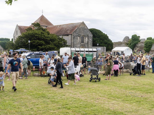 Crowds gathered at Portchester Gala in Portchester Castle on August 3.