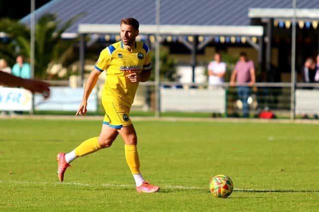 Rory Williams was sent off after conceding a late penalty at Truro. Picture by Tom Phillips