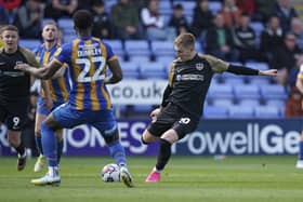 Joe Pigott is the latest employed in Pompey's number 10 role, but John Mousinho wants the position to be filled permanently. Picture: Jason Brown/ProSportsImages