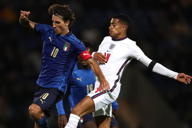 Miguel Azeez in action for England under-20s against Italy at Chesterfield on Thursday night. Picture: George Wood/Getty Images
