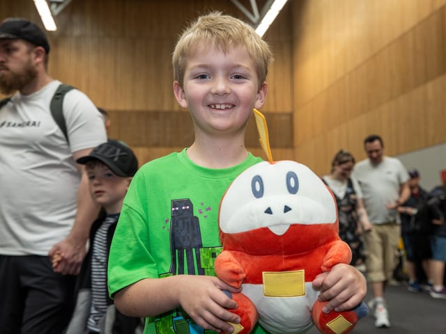 Wilfred, 7, from Southampton, found a Pokémon teddy at Pokemania.   Photos by Alex Shute