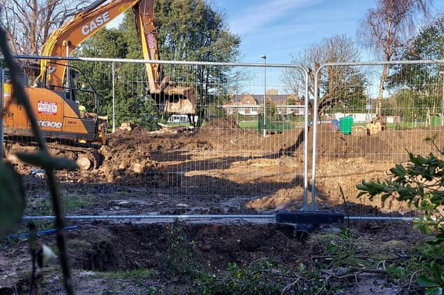 Diggers begin paving the way for the new care home.