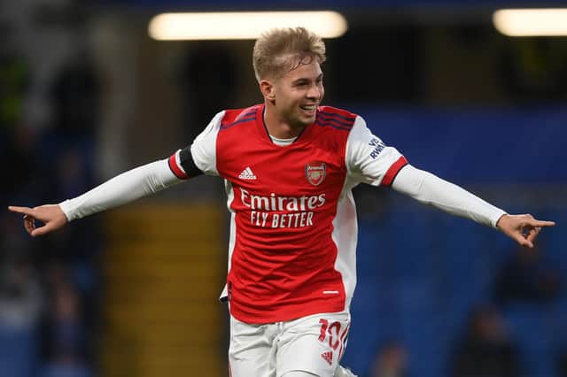 Arsenal's Emile Smith Rowe made 19 appearances under Danny Cowley at Huddersfield.  Picture:  Mike Hewitt/Getty Images