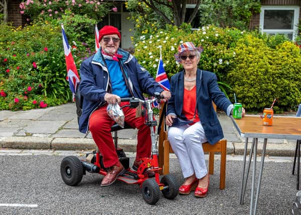 Richard Wilson (84) and Ann Wilson (75) at the Portsmouth Cathedral street party. Picture: Mike Cooter (050622)