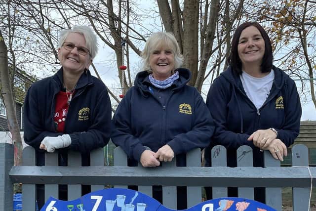 The Management Team
From left to right: Julie Pickthall, manager, Di Duffield, Deputy manager and Georgina Carpenter, Preschool Leader