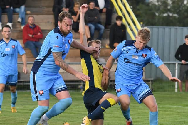 AFC Portchester will be without suspended Sam Pearce, left, for the trip to Portland. Picture: Neil Marshall