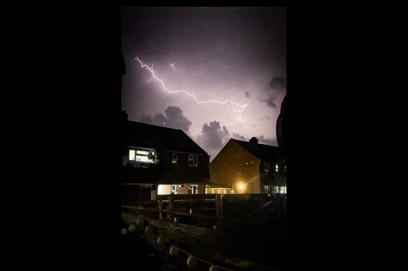 Lightning across the sky was captured by Aaron Thomas-Gray