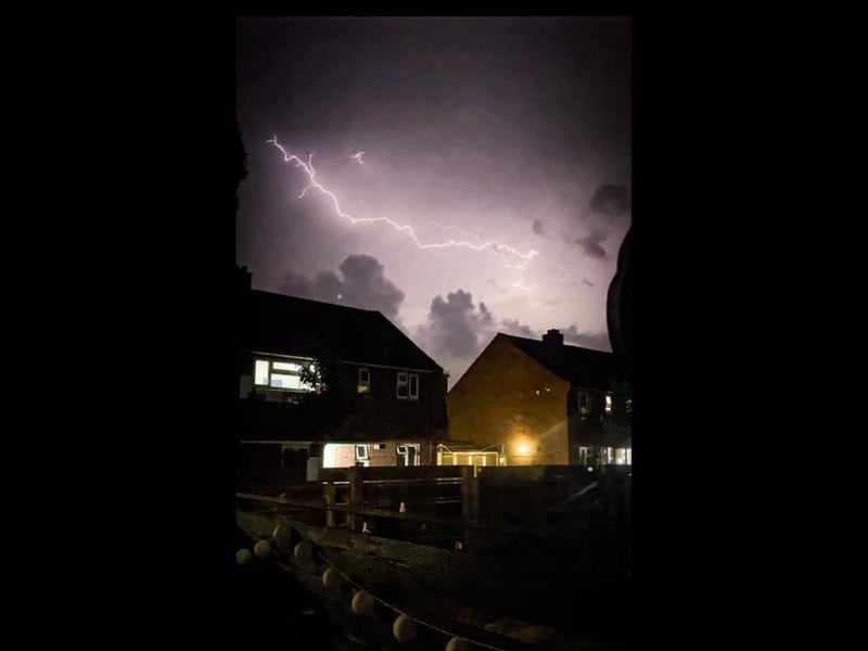 Lightning across the sky was captured by Aaron Thomas-Gray